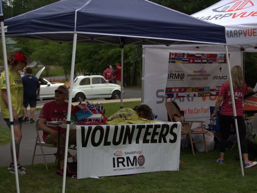 The festival volunteers tent